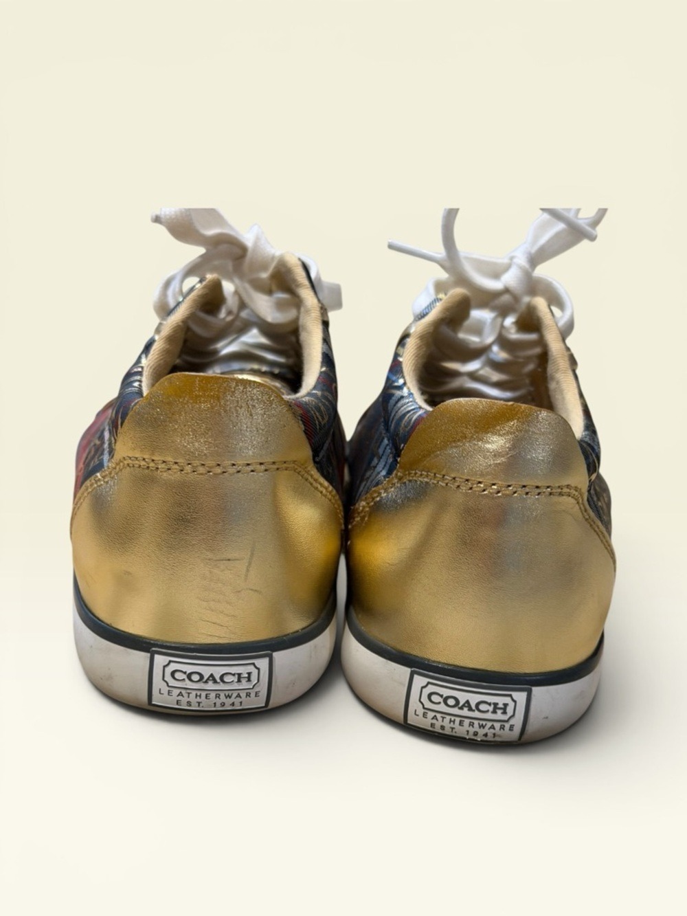 Coach Barrett Plaid Graffiti Sneakers Women's Size 7.5B - Picture 5 of 10